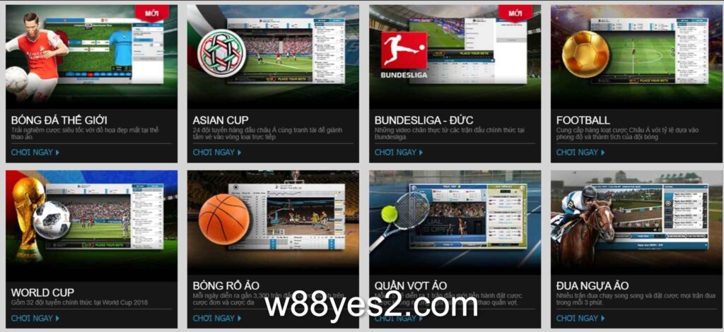 W88 tổ chức cá cược nhiều môn thể thao ảo