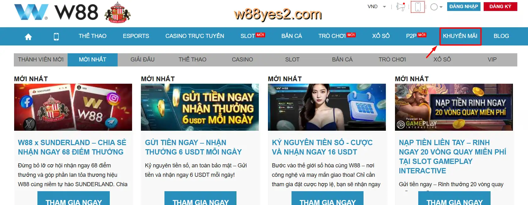 Ưu đãi hấp dẫn từ W88